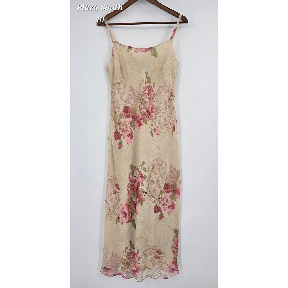 Plaza South Romantic Vintage Floral Paisley Slip‎ Dress Size 10